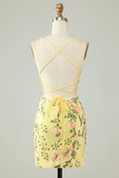 Charming Appliques Spaghetti Straps Bodycon Design A-line Homecoming Dress HZ1024