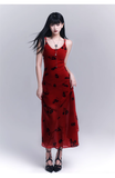 Simple Fashion Floral Pattern Design Spaghetti Strap Dress HZ1024