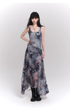 Simple Fashion Butterfly Pattern Design Sense Spaghetti Strap Dress HZ1024