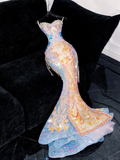 Gorgeous Sparkling Sweetheart Beaded Sequined Embroidery Design Elegant Mermaid Prom Dress Evening Dress HZ1024