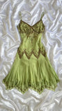 Vintage Embroidery Chiffon Spaghetti Strap Homecoming Dress Party Dress Cocktail Dress HZ1024