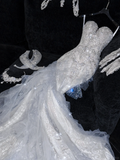 Elegant Sweetheart Lace Tulle Beaded Applique Design Gorgeous Mermaid Floor-length Wedding Dress HZ1024