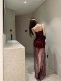 New Sexy Design Lace Mesh Slim Spaghetti Strap Dress HZ1024