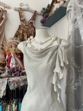 Vintage Silvery Irregular Hem Design A-Line Spaghetti Strap Prom Dress Evening Dress HZ1024