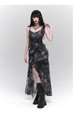 Fashion Vintage Butterfly irregular Dress Brim Design Spaghetti Strap Dress HZ1024