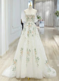 Elegant White Sweetheart Off Shoulder Tulle Wedding Party Dress, White Tulle Evening Dress HZ1024