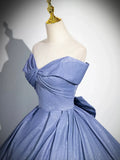 Beautiful Gradient-Color Glitter Sequins Prom Dresses, A-Line Princess Off-The-Shoulder Sleeveless Blue Formal Dresses HZ1024