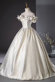 Elegant Champagne Long Prom Dresses, Beautiful Off the Shoulder Formal Dresses HZ1024