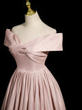 Pink Gradient Shiny Floor Length Prom Dress, Off Shoulder A-Line Evening Party Dress HZ1024