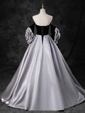 Black Sweetheart Neck Velvet Floor Length Formal Dress, Detachable off Shoulder Chic Party Dress HZ1024
