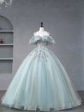 Beautiful Tulle Sequins Long Formal Dresses, A-Line Evening Dresses HZ1024