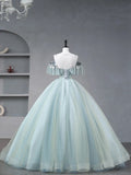 Beautiful Tulle Sequins Long Formal Dresses, A-Line Evening Dresses HZ1024