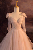 V-Neck Tulle Long Ball Gown, A-Line Formal Evening Gown HZ1024