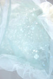 Lovely Puff Sleeve Tulle Formal Evening Gown, A-Line Long Prom Dress HZ1024