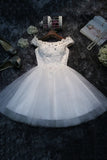 Cute Lace Short A-Line Prom Dresses, Off the Shoulder Party Dresses HZ1024